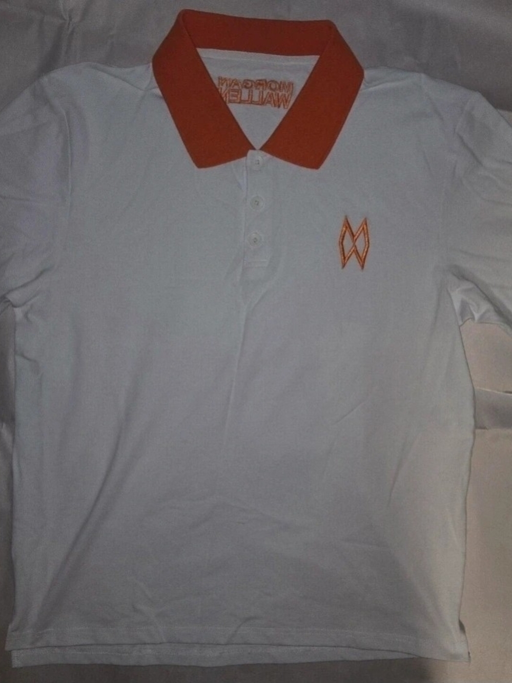 Morgan Wallen Two-Tone Golf Polo Shirt Mens Medium Orange & White Polo New